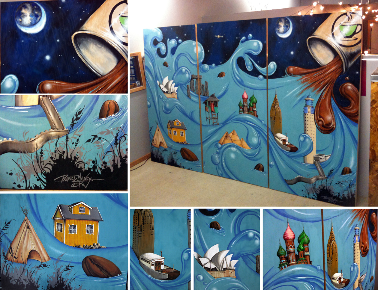 Patrick Maxcy Coffee shop murals...