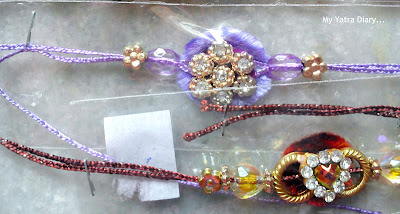 Different rakhis on display during Raksha Bandhan