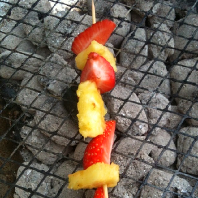 pineapple and strawberry kebabs