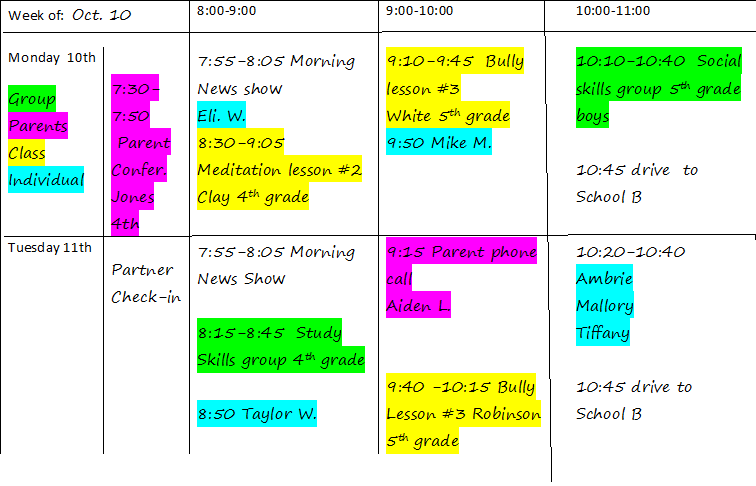 make a school schedule
