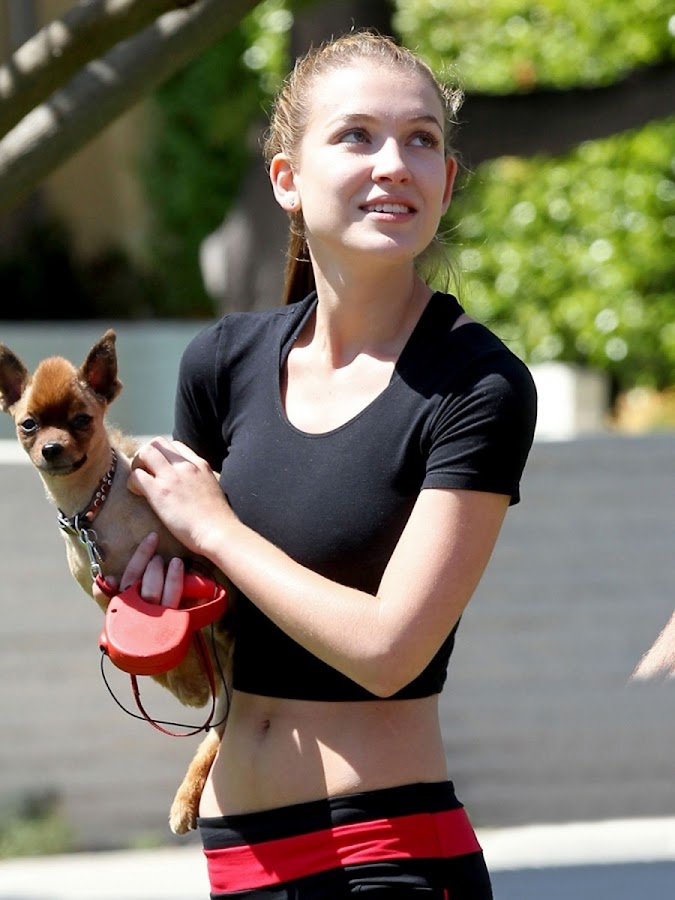 Nathalia Ramos and her dog in Los Angeles