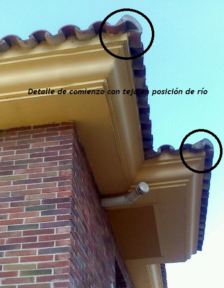 Detalle de alero en cubierta