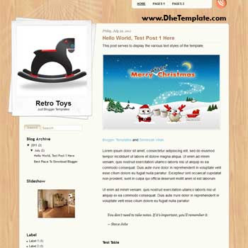 Retro Toys Blogger Template