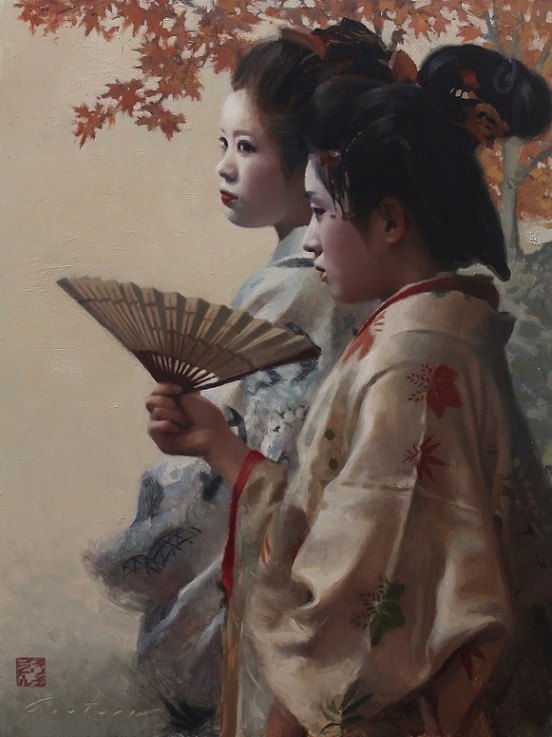 the scarlet fringe geisha art oil paintings and drawing of geisha