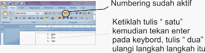Menggunakan bullets and numbering dalam microsoft word