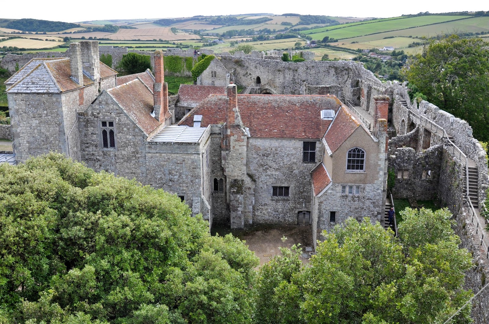 Looking down the keep, Carisbrook Castle, Isle of Wight, UK - www.rossiwrites.com