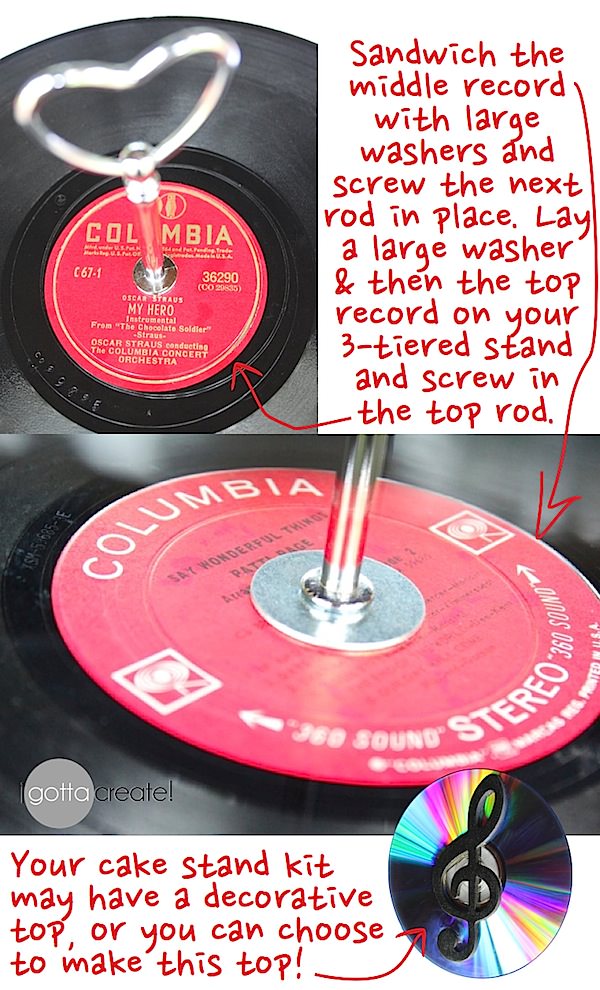 I Gotta Create! Vinyl Record Cupcake Stand Tutorial