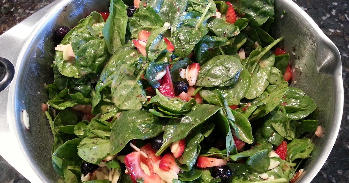 Sue's Kitchen Digest Spinach Strawberry Blueberry Salad with Poppy