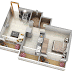 3D View of 1BHK & 2 BHK.