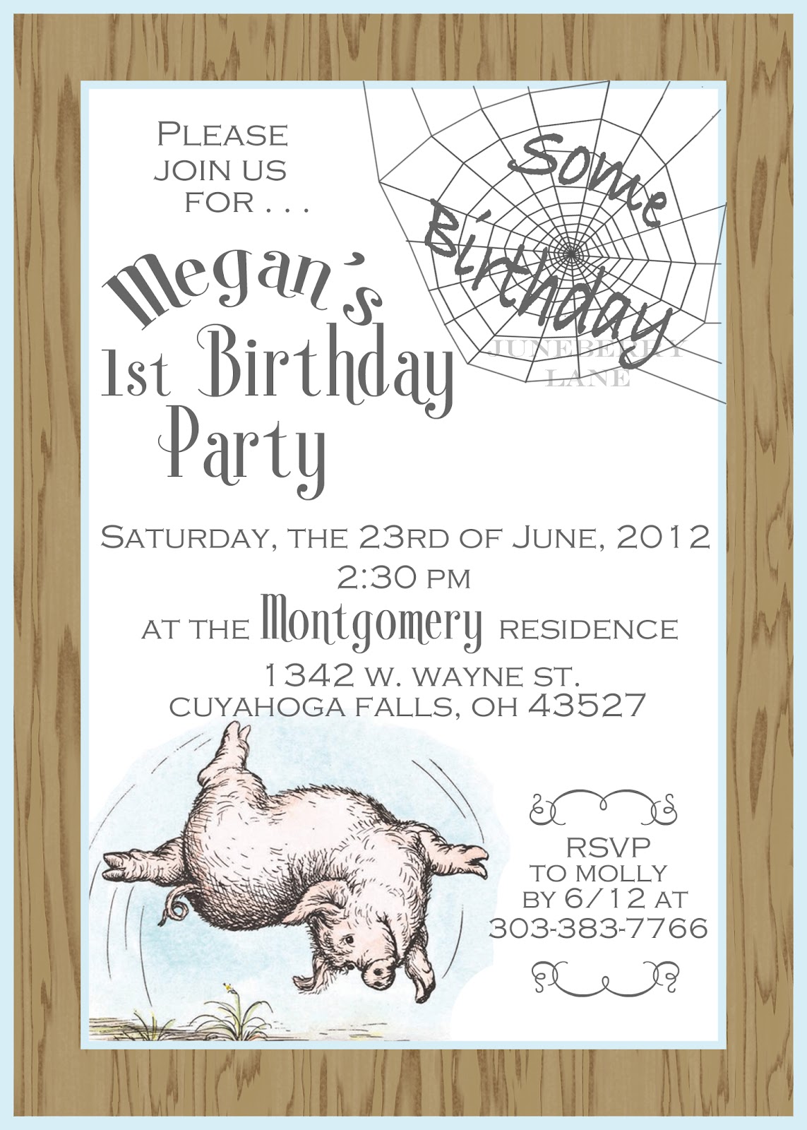 Juneberry Lane Our New Charlotte's  Birthday/Baby Shower