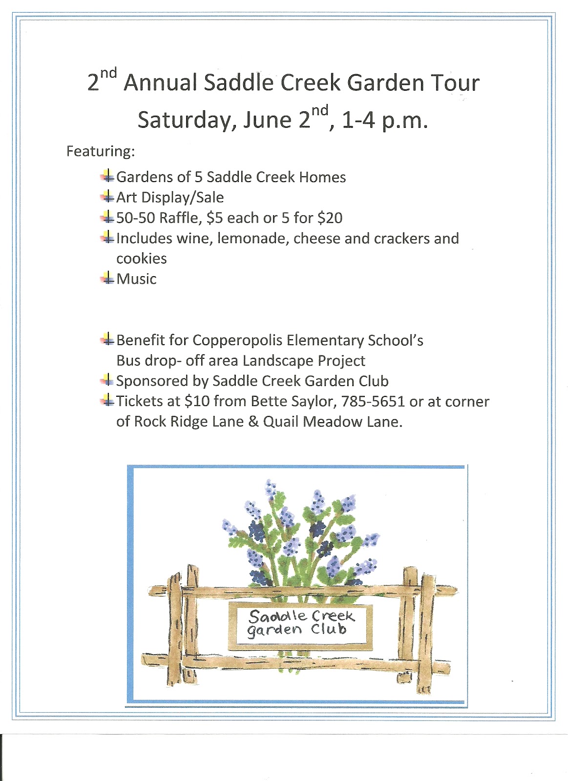 Copper Gazette Saddle Creek Garden Club 2nd Annual Garden Tour