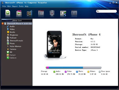 3herosoft iPhone to Computer Transfer v3.9.7.1111 + serial| Full software