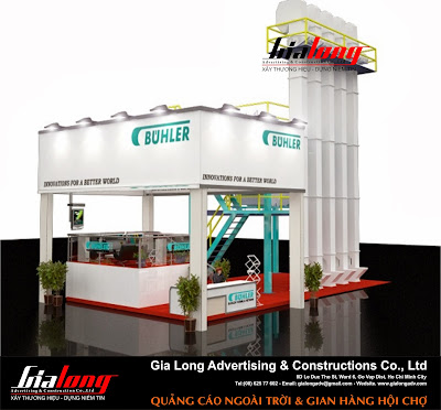 Thi công gian hàng hội chợ triển lãm, booth quảng cáo hội chơ.