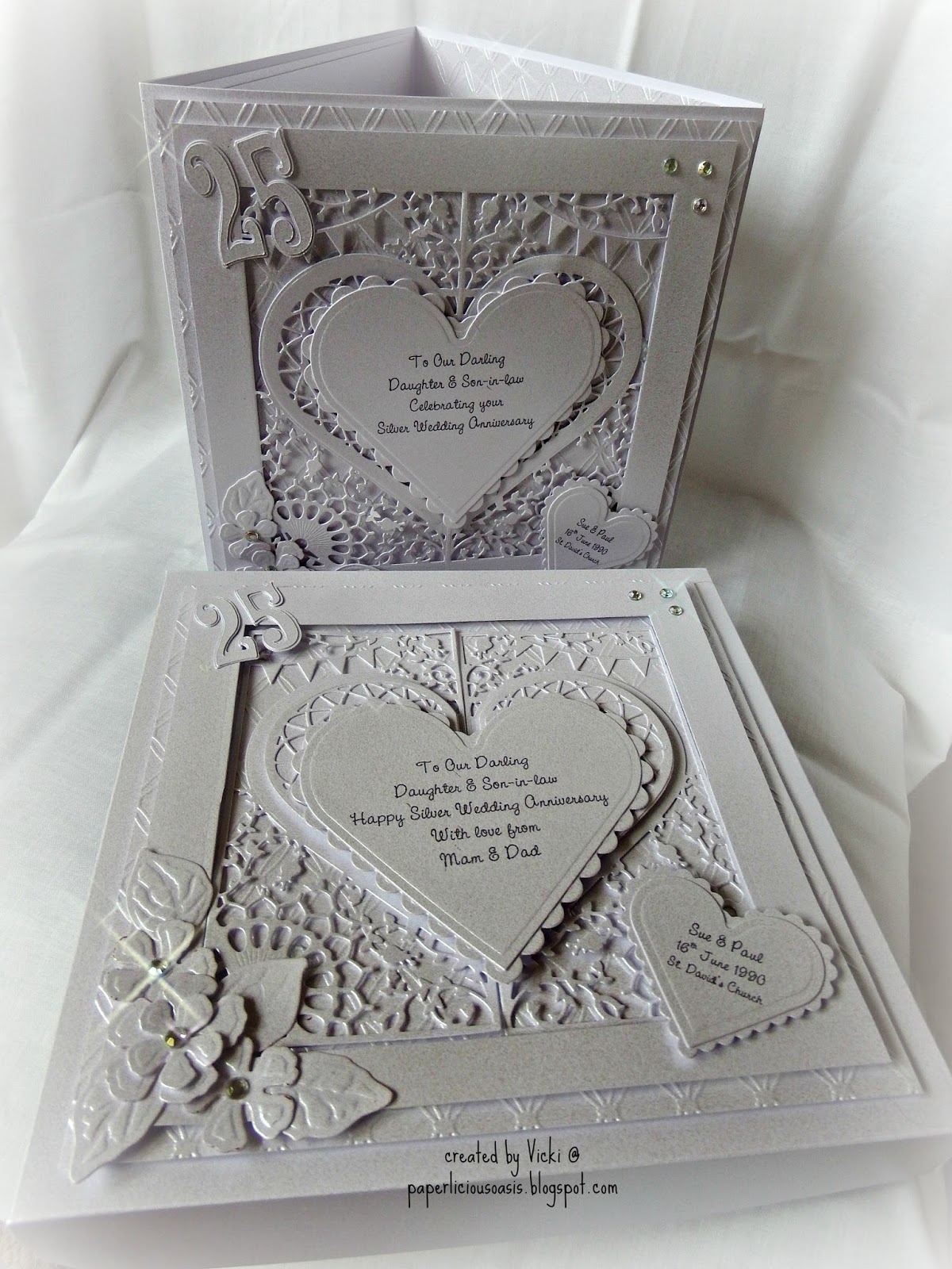 paperlicious oasis 25th wedding anniversary card with wedding card creator