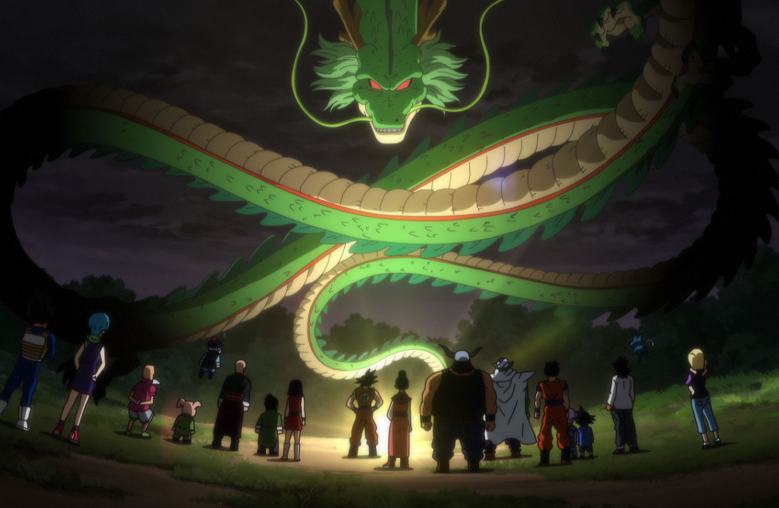 Dragon Ball Z Battle of Gods Shenron summoned by the Goku and the gang