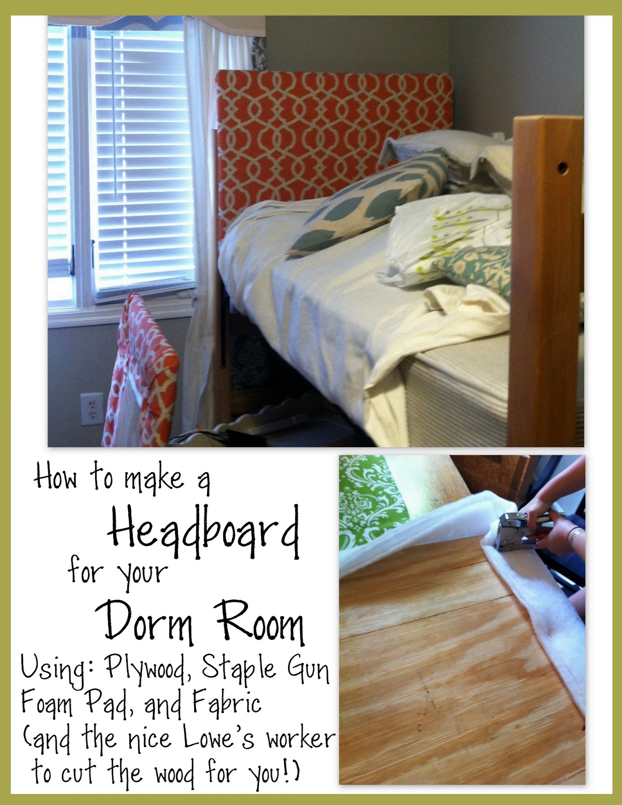 The Old Post Road Dorm Headboard Tutorial Voila You Are Done