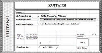 Adora Alinea Alfiana Kuitansi Receipt