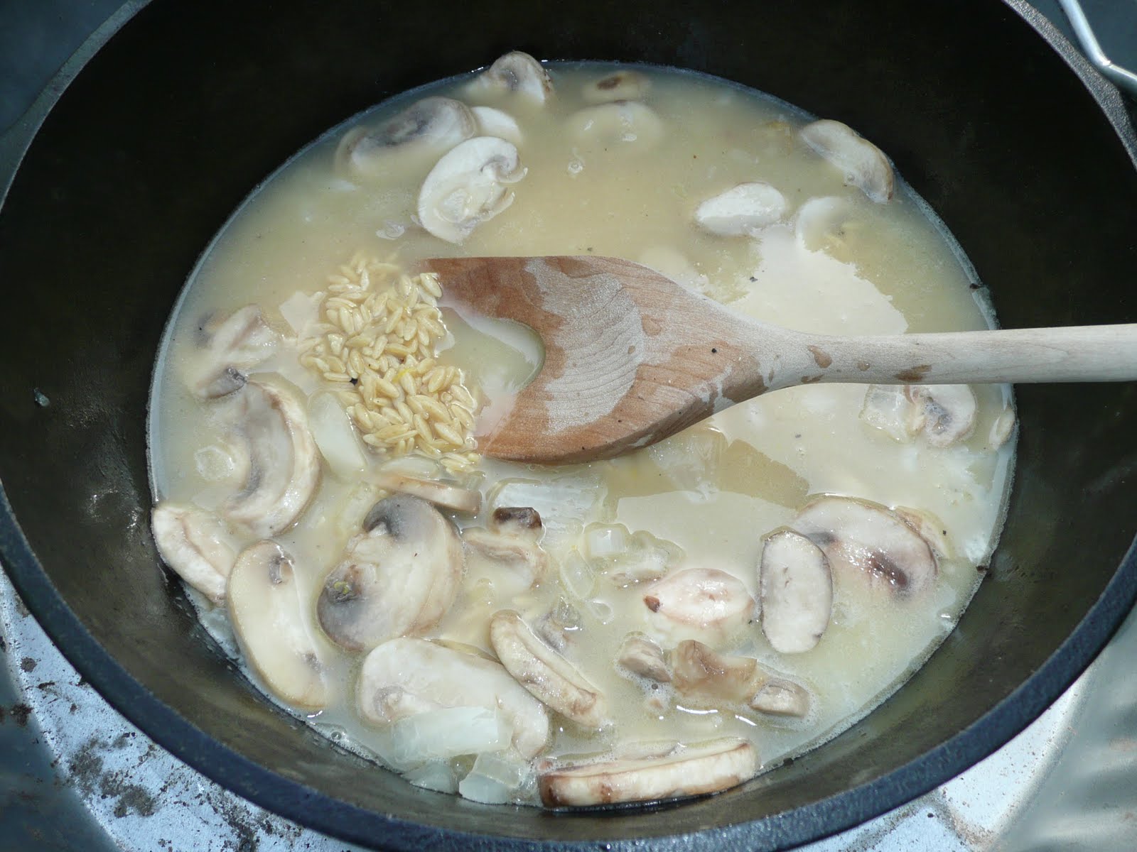 Everyday Dutch Oven Orzo with Artichokes and Parmesan