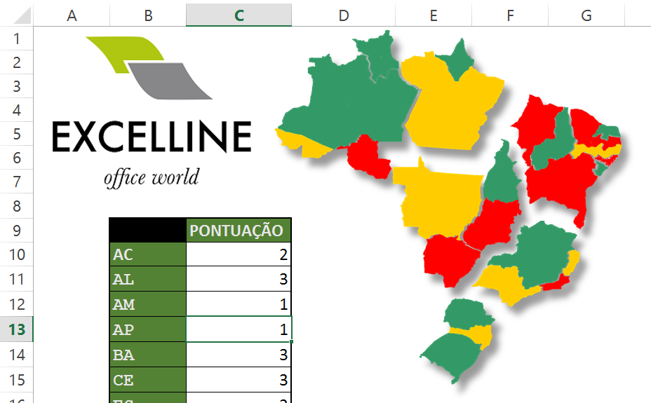 ExcelLine Office World Excel Demonstrar resultados diretamente no