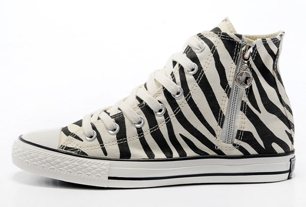 Zebra Print Zipper Hi-Top Converse | The Chamber of Converse