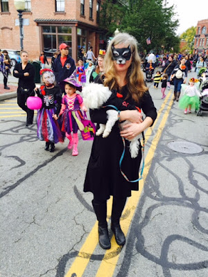 Cat Woman with Dog in Beacon's Hocus Pocus Kids Parade.