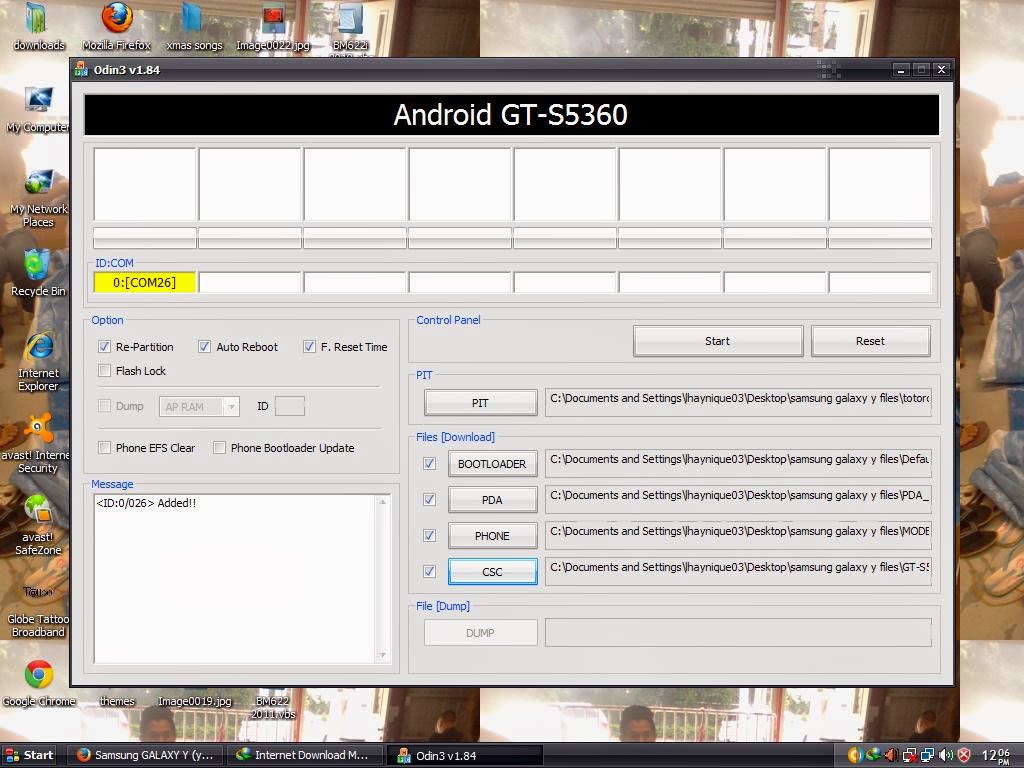 just follow the picture for refference.... 6.Connect your phone via USB  into PC 7. When the screen is turned on hold POWER+VOLUME DOWN+HOME and  then Press ...
