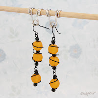 Orange Wire Wrapped Earrings
