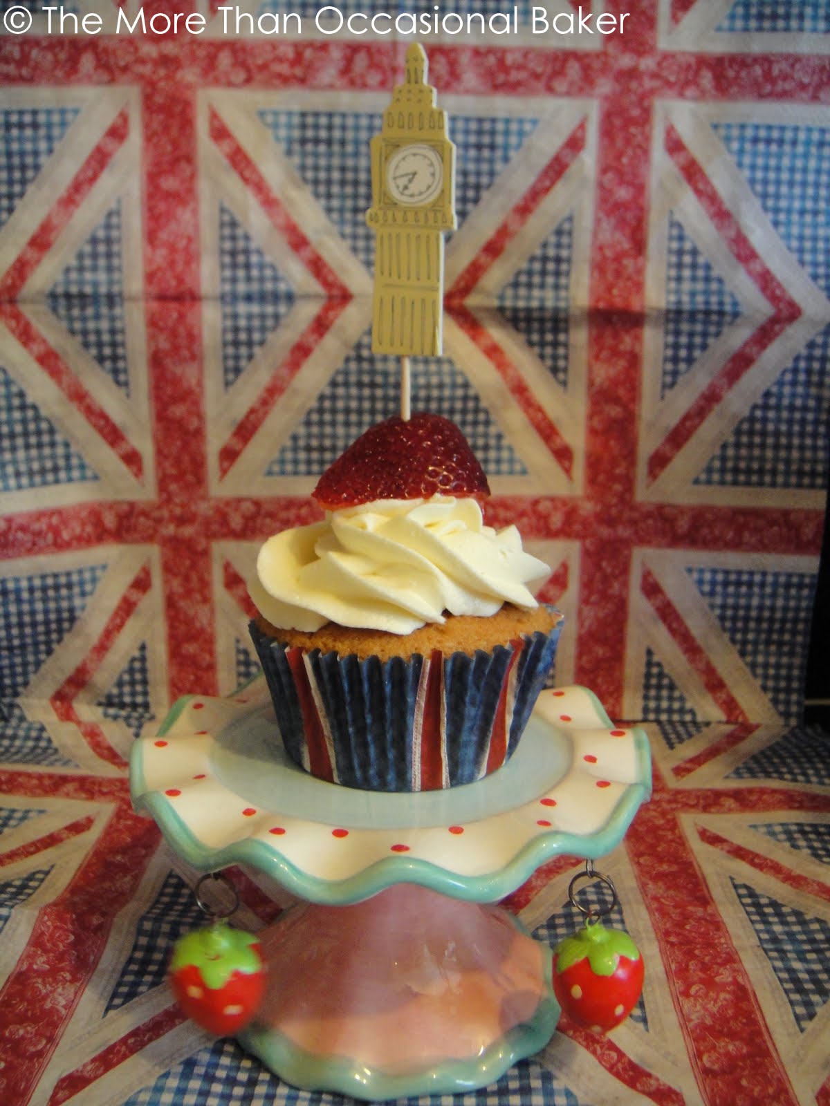 The more than occasional baker Jubilee Strawberries and Cream Cupcakes