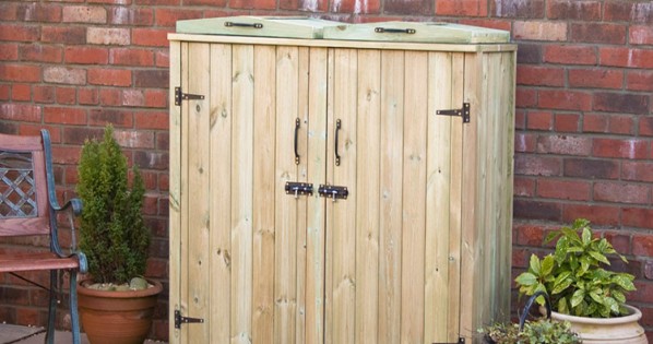 Double Wheelie Bin Cover Wooden Double Wheelie Bin Cover