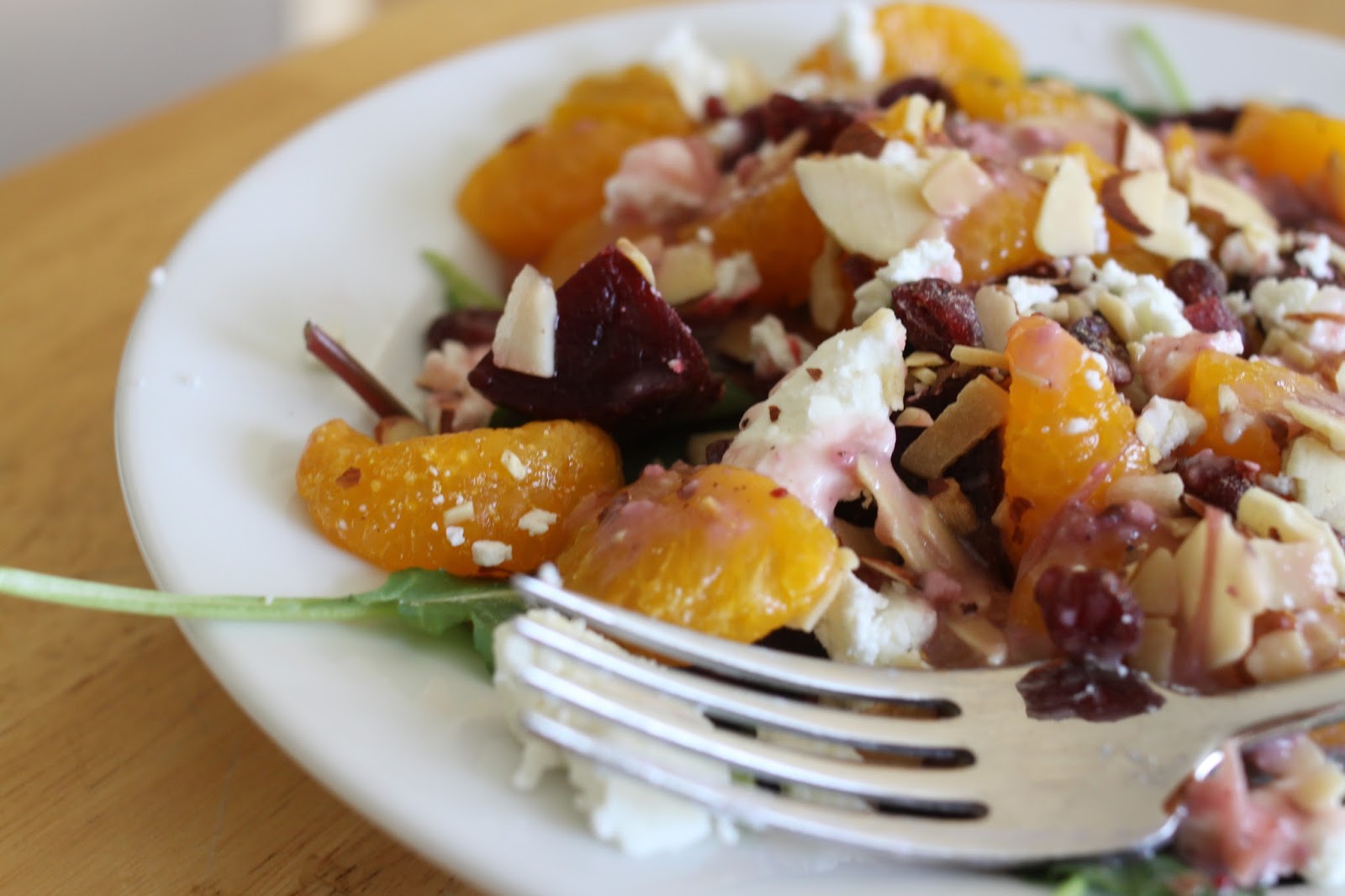 The Larson Lingo Beet Salad with Mandarin Oranges, Goat Cheese