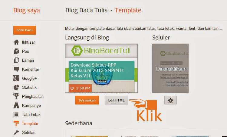 mengganti background blogger