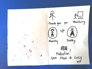 Thank you letter written in Makaton symbols