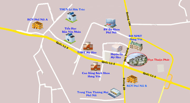 Bản đồ vị trí dự án Vạn Thuận Phát Vị trí Khu liền kề Vạn Thuận Phát Hưng Yên