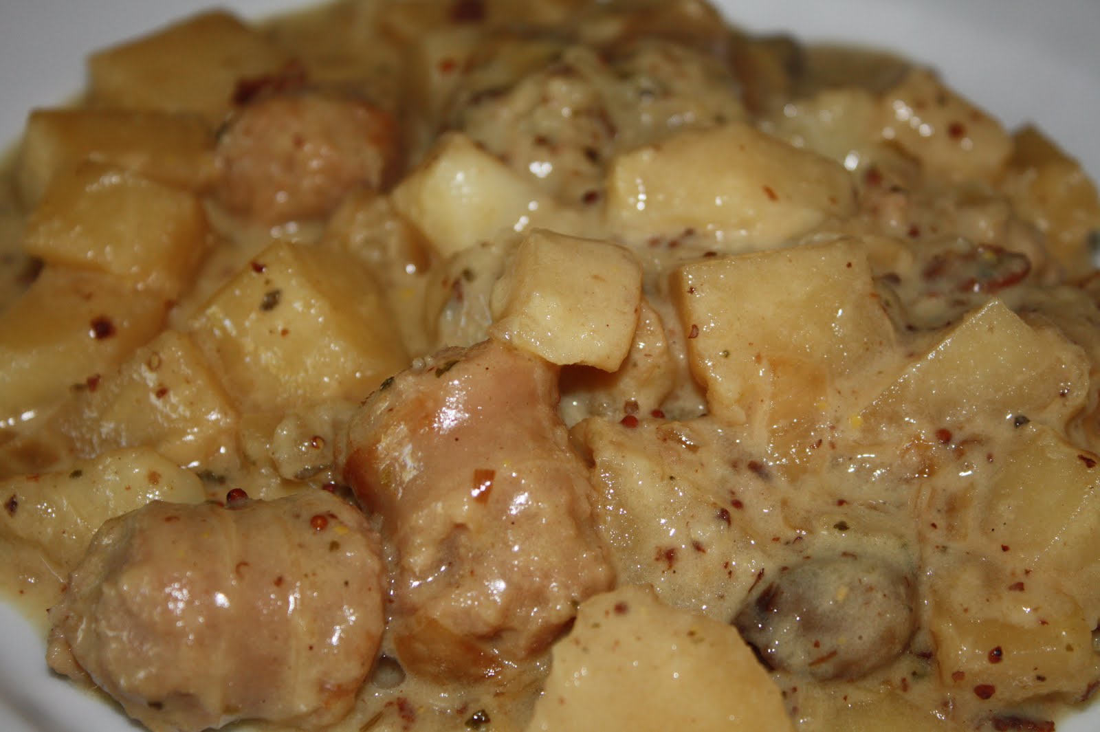 At Home with Mrs M! Creamy Sausage & Mustard Casserole