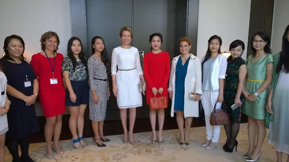 Queen Mathilde of Belgium visits Shenzhen University (SZU) in Shenzhen