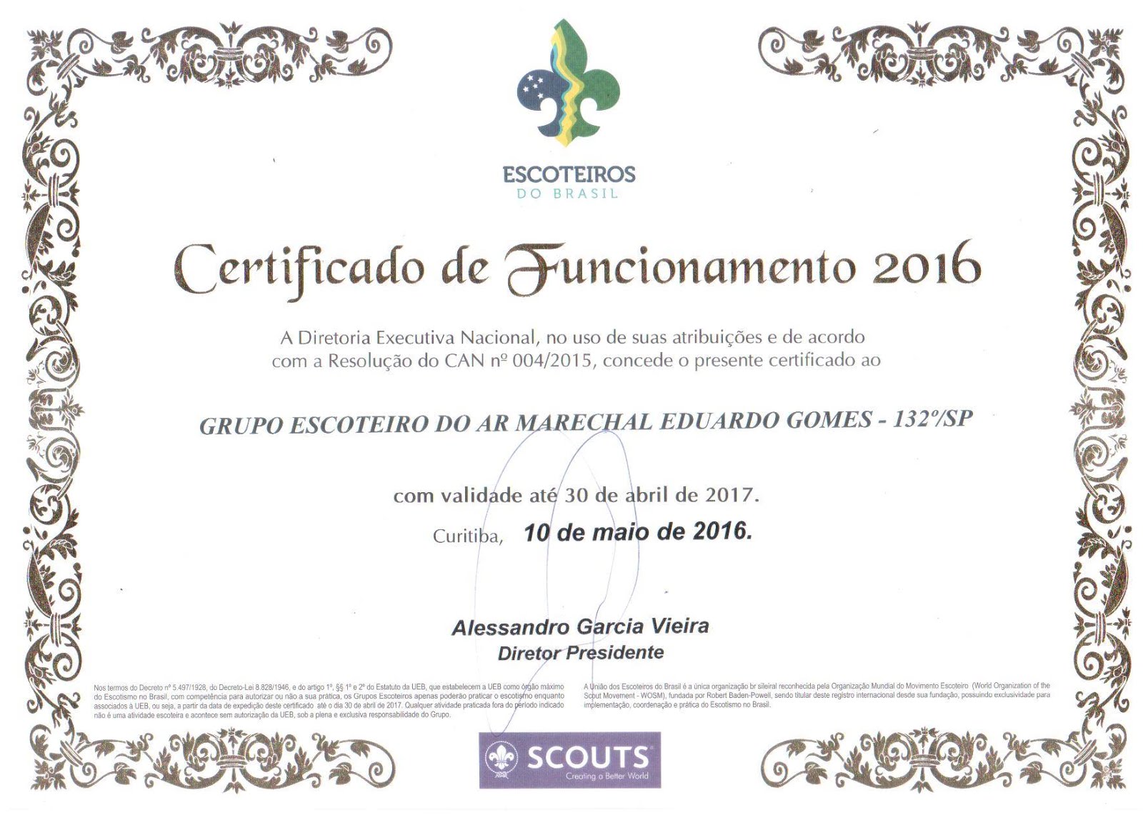 Certificado de Funcionamento