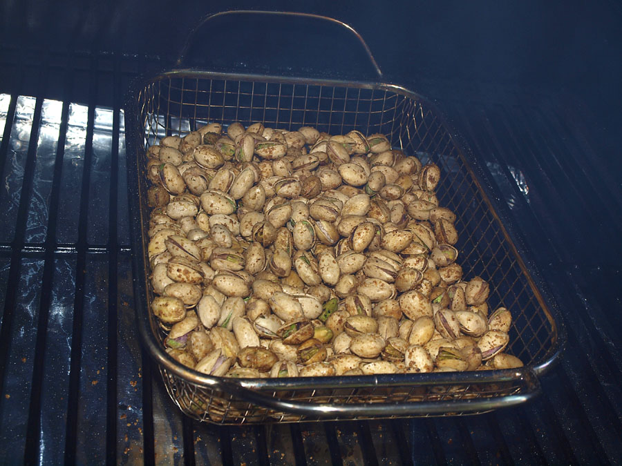 Pellet Smoker Cooking Smoked Pistachios