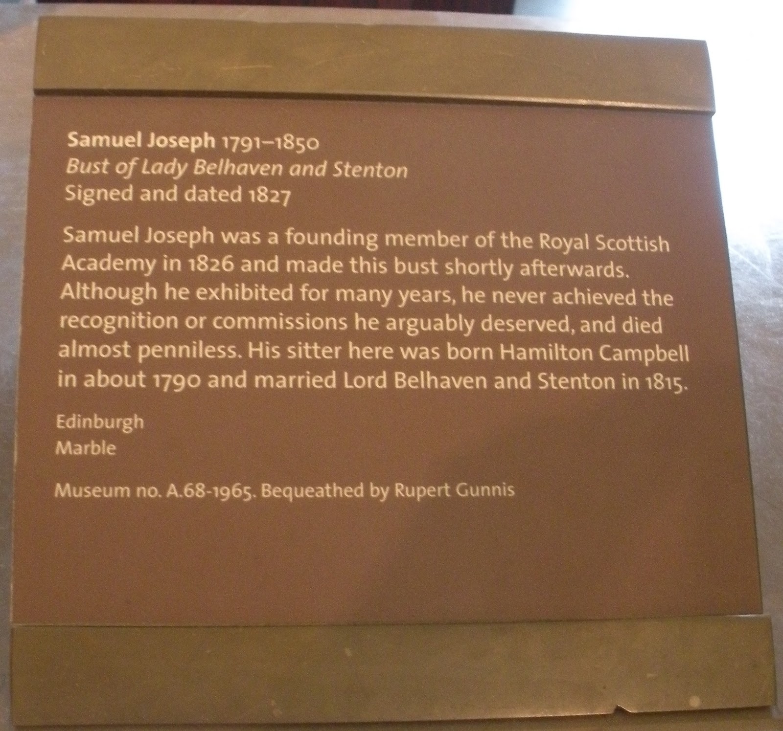 fashionEphemera V&A sculpture gallery, bust with great hair.