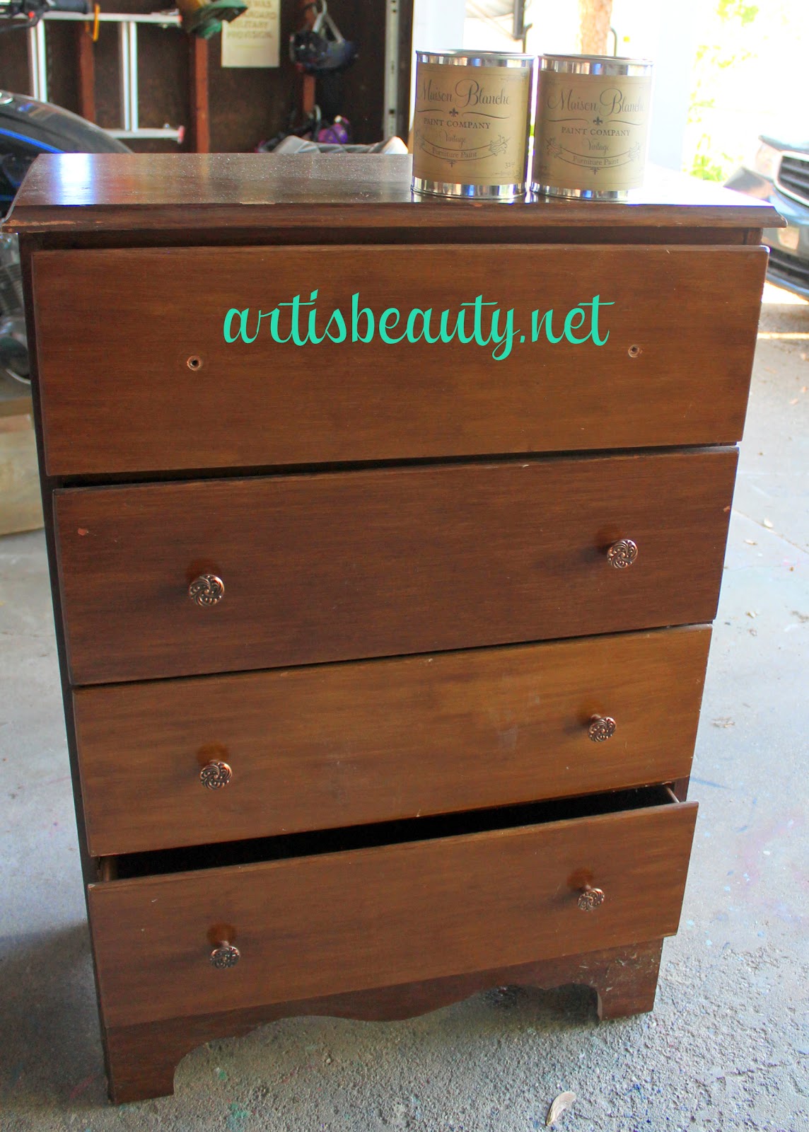 ART IS BEAUTY Vintage ANCHOR Nautical COASTAL dresser MAKEOVER