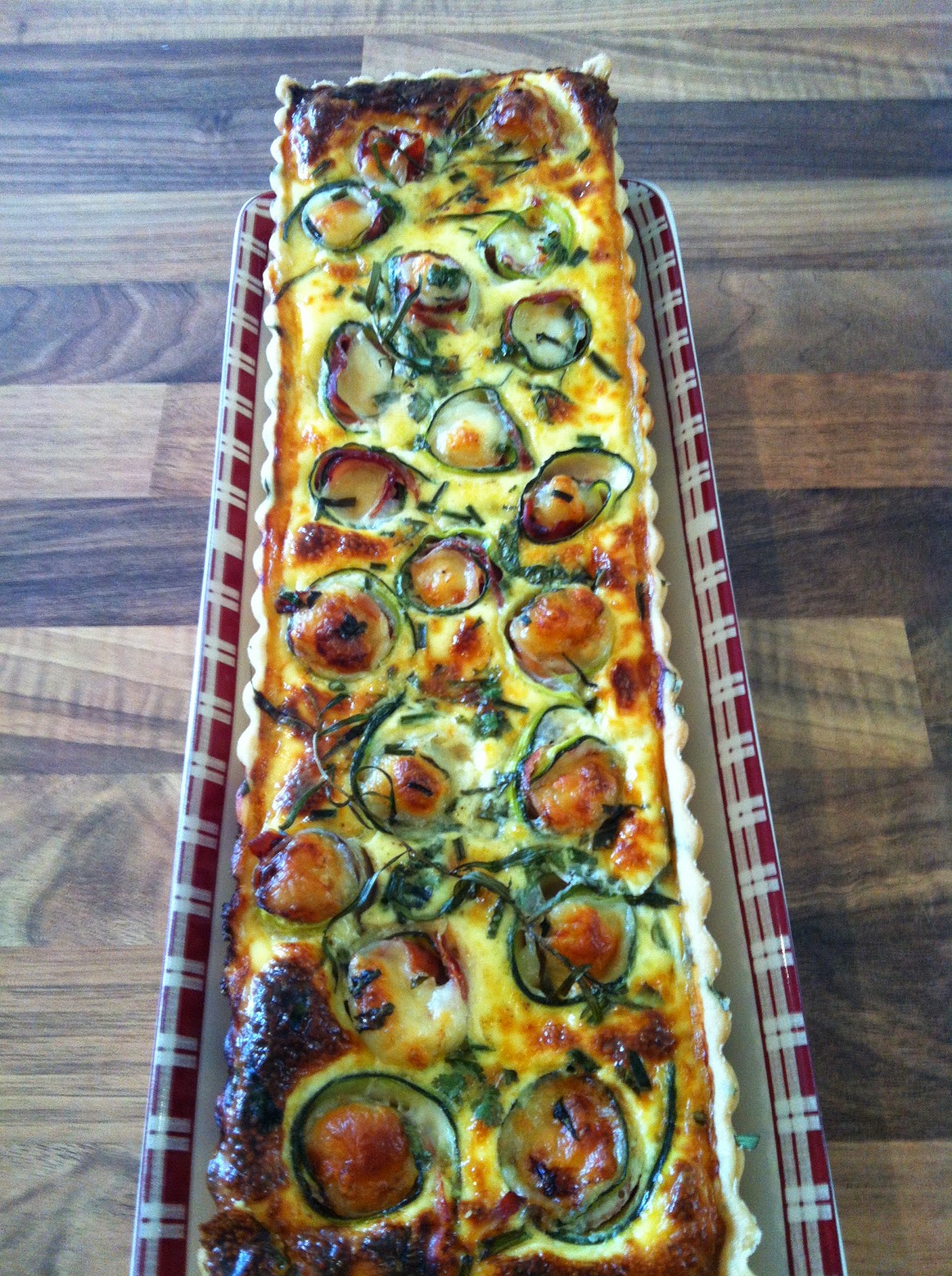 TARTE COURGETTES MOZZARELLA JAMBON CRU