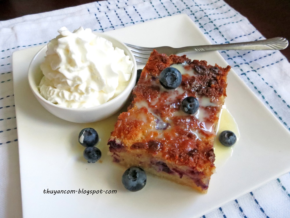 Blog of Salt Blueberry Bread Pudding w/ Condensed Milk Sauce