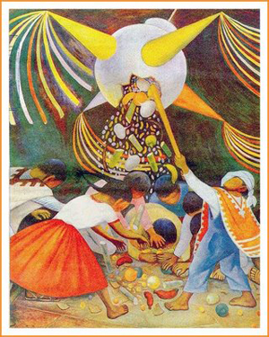 Pinata Mexicano Usado En Posadas Y Cumpleaños Foto de archivo