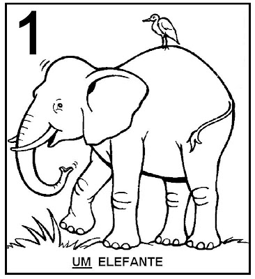 Atividades com Numerais Um elefante