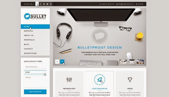Bullet - Multipurpose Vertical Menu PSD Template