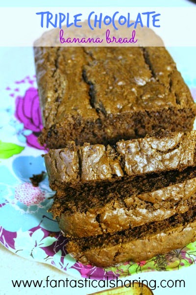 Triple Chocolate Banana Bread | It's not your typical banana bread! This one packs a triple chocolate threat #recipe #chocolate #banana #bread
