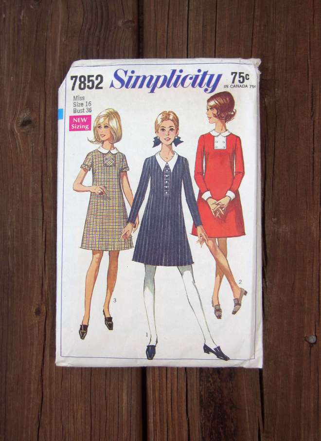 Simplicity pattern 7852, 1968 Simplicity pattern 7852, 1968