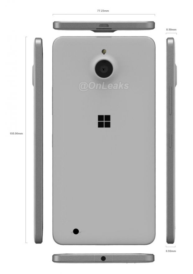 Microsoft Lumia 850 Leaked Design 