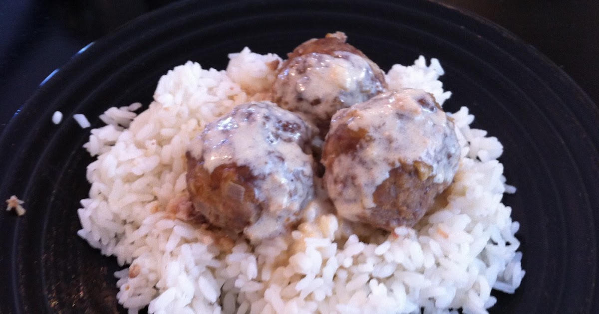 my second love... Meatballs with Gravy on Rice