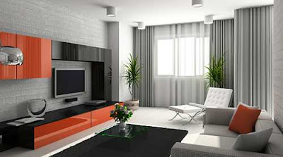 Contemporary Clean Living Room Design Interior Sets.3