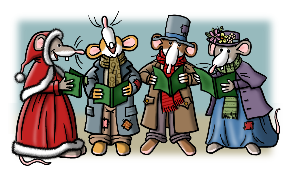 Crafty Moments FESTIVE CAROL SINGING CHRISTMAS MICE.DIGI